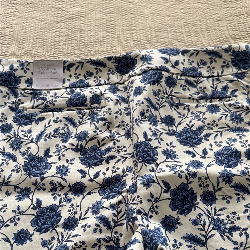 Talbots Blue Floral Women Pants - Picture 9 of 11